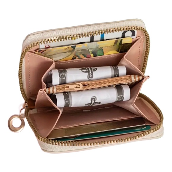 Stitch Faux Leather 4" Wallet Zipper Coin Pocket Credit Card Slot New - Picture 4 of 8